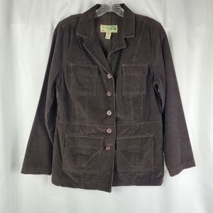 Vintage Havana Jack's Cafe Brown Corduroy Cargo Utility Jacket Size Medium